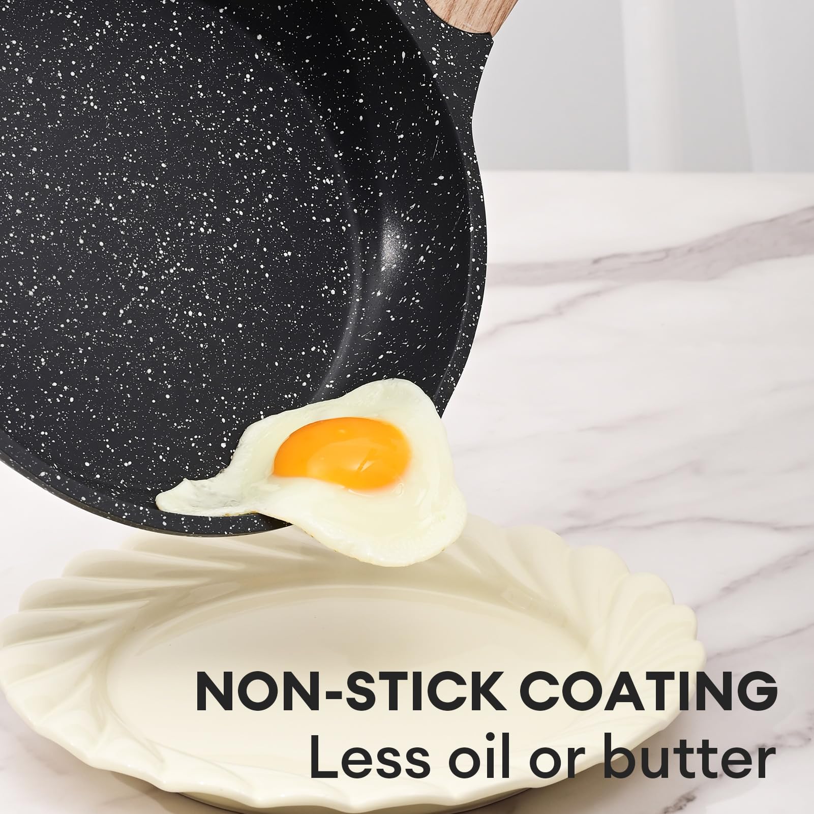 JEETEE granite nonstick 11-inch pan supports larger meals with browning