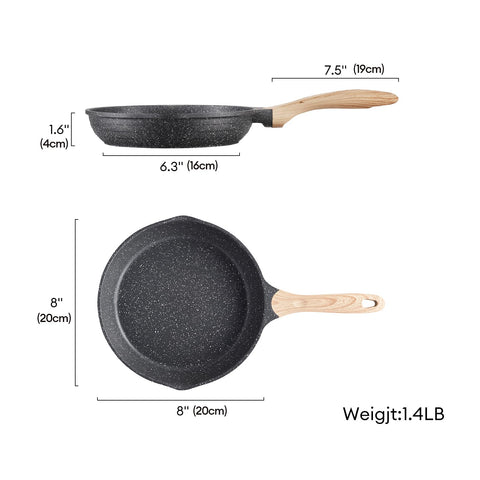 JEETEE nonstick pan enables versatile cooking on all stove tops.