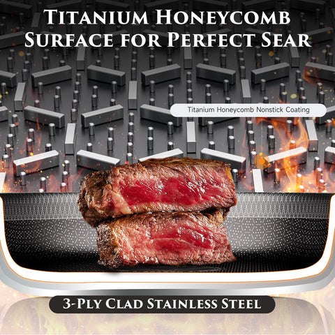 JEETEE 4qt sauté pan offers tri-ply heat distribution for versatile cooking.