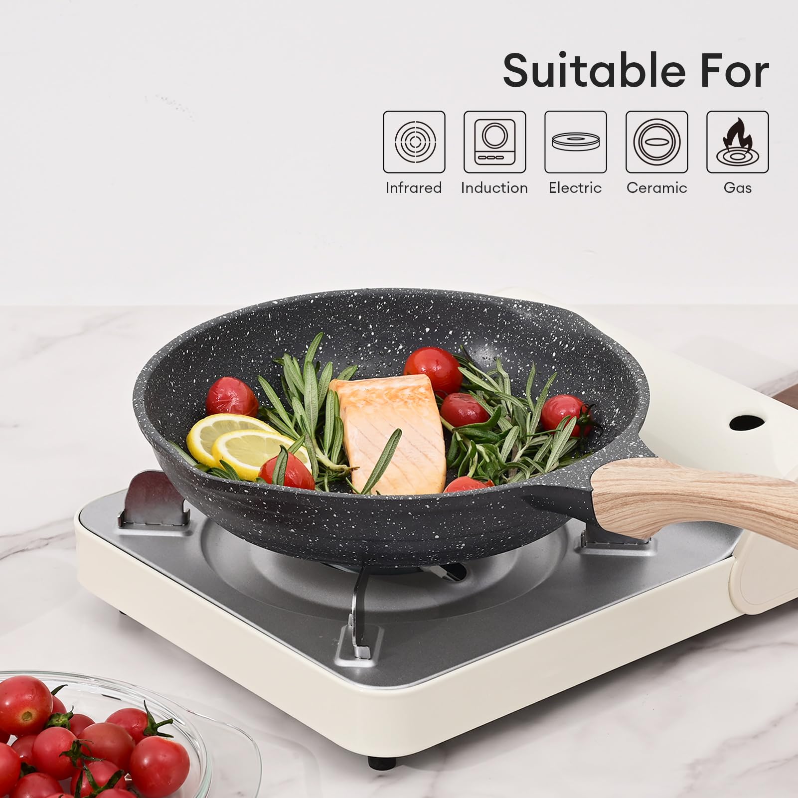 JEETEE induction-compatible pan works on all stovetops