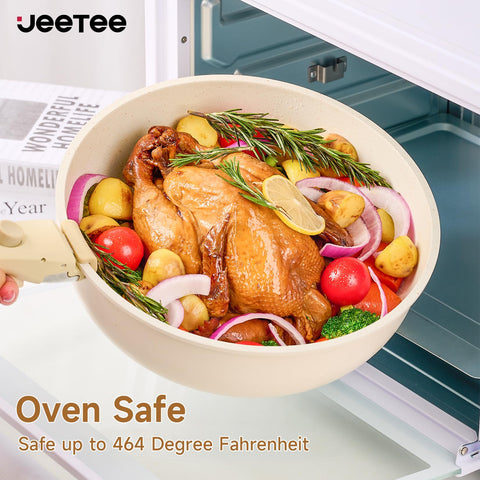 Oven-safe JEETEE set up to 450°F for baking and roasting
