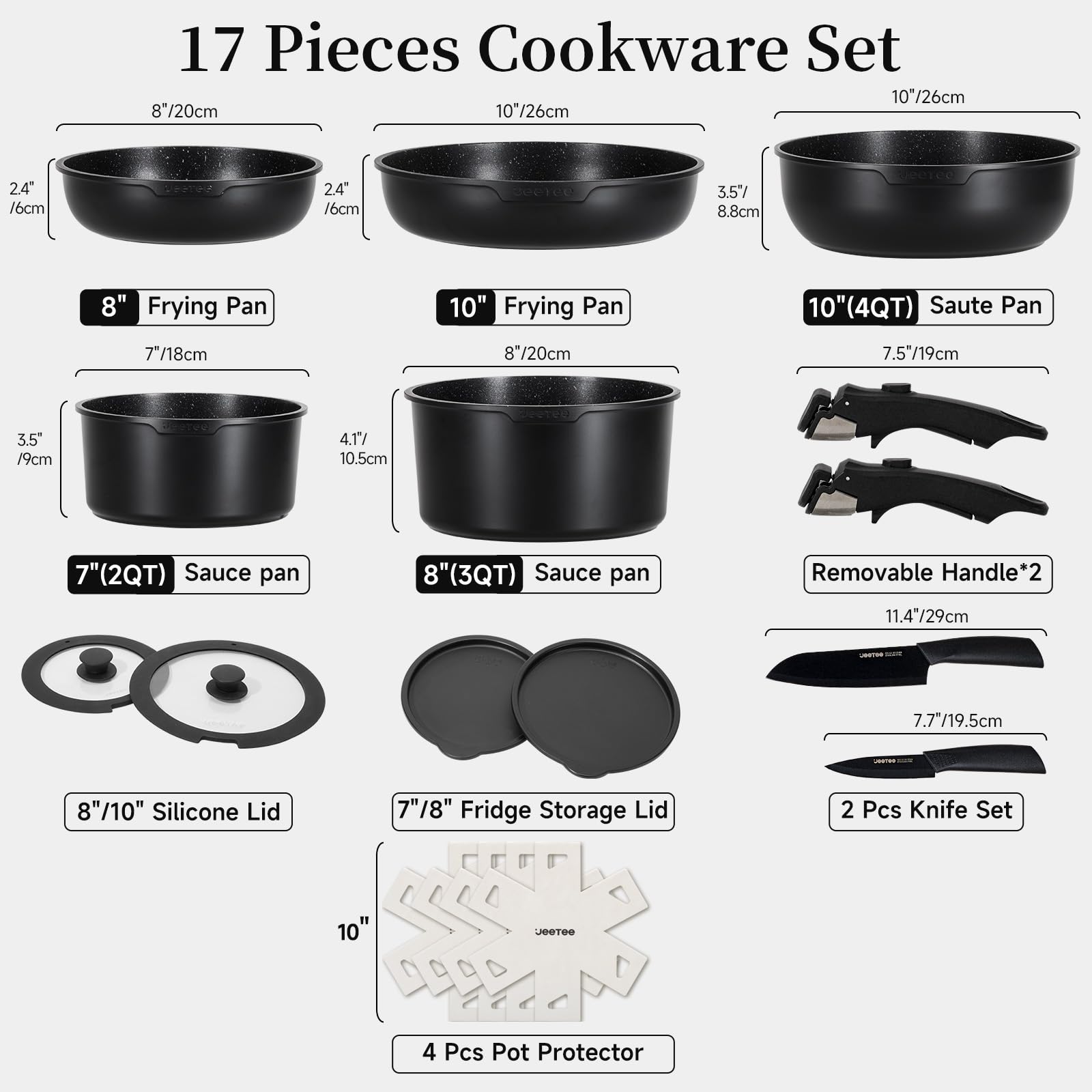 JEETEE oven-safe design supports baking and roasting up to 480°F.