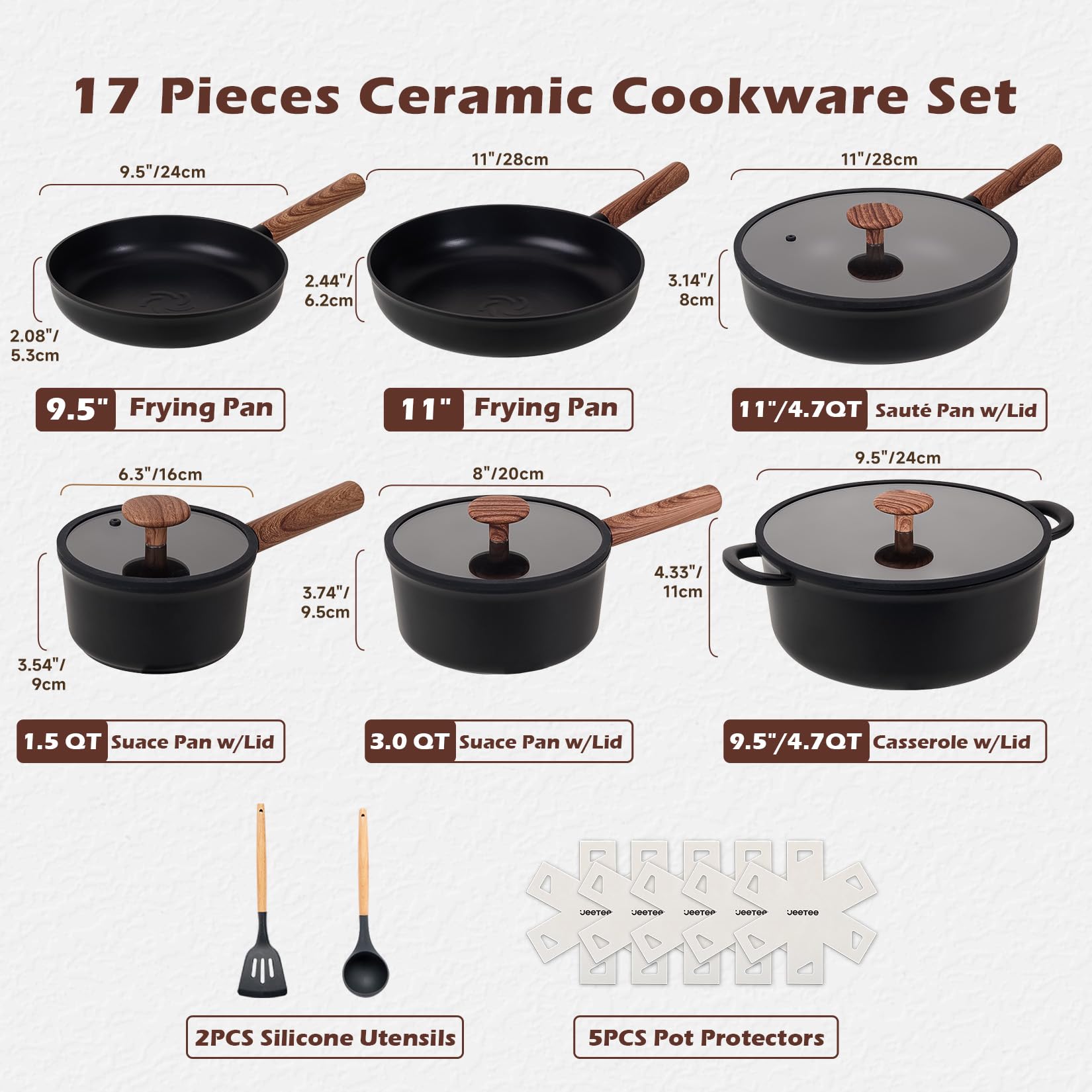 JEETEE pots with removable handles for flexible cooking setups