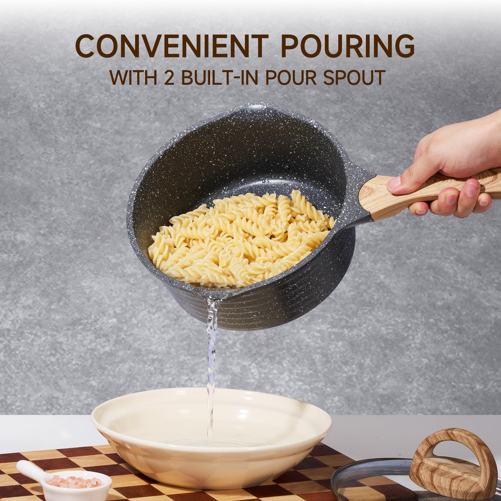 JEETEE sauce pan on induction stove, compatible with all heat sources