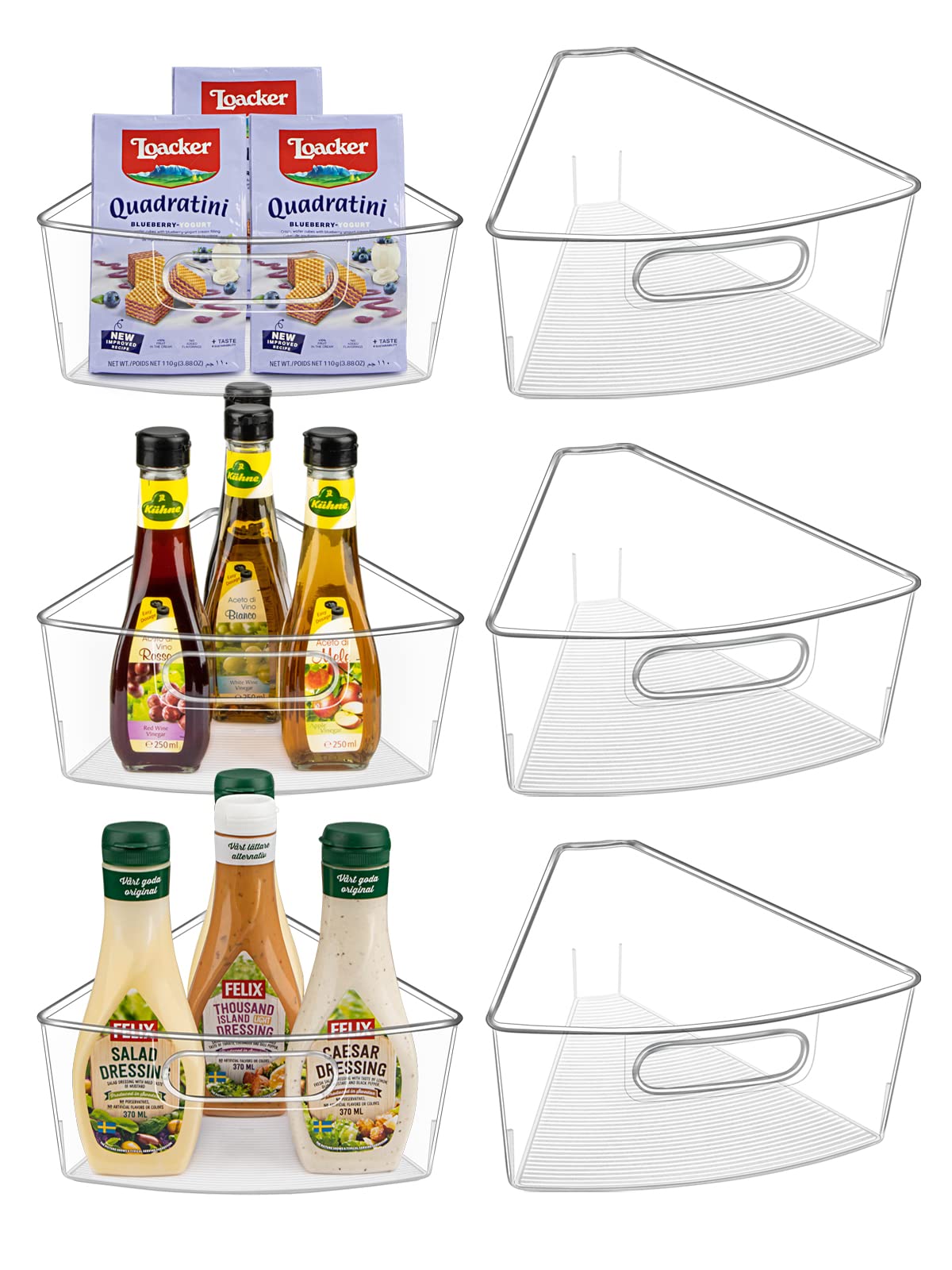 JEISSLIA lazy Susan bins for 26 inch diameter with a clear view for quick pantry access