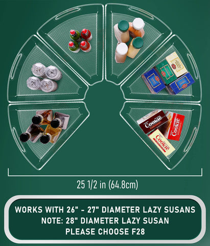 JEISSLIA bins fit 28 inch corners, arranging items neatly around the carousel