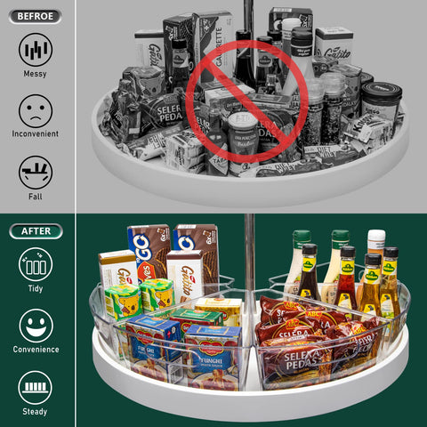 32 inch diameter model shows spacious storage and easy reach to every item