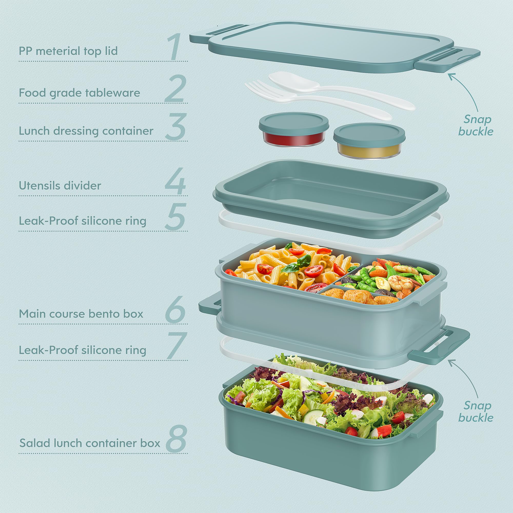 Jelife dressing containers separate sauces for customizable meals