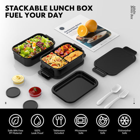 Jelife bento box leak-proof seal keeps contents secure during transport