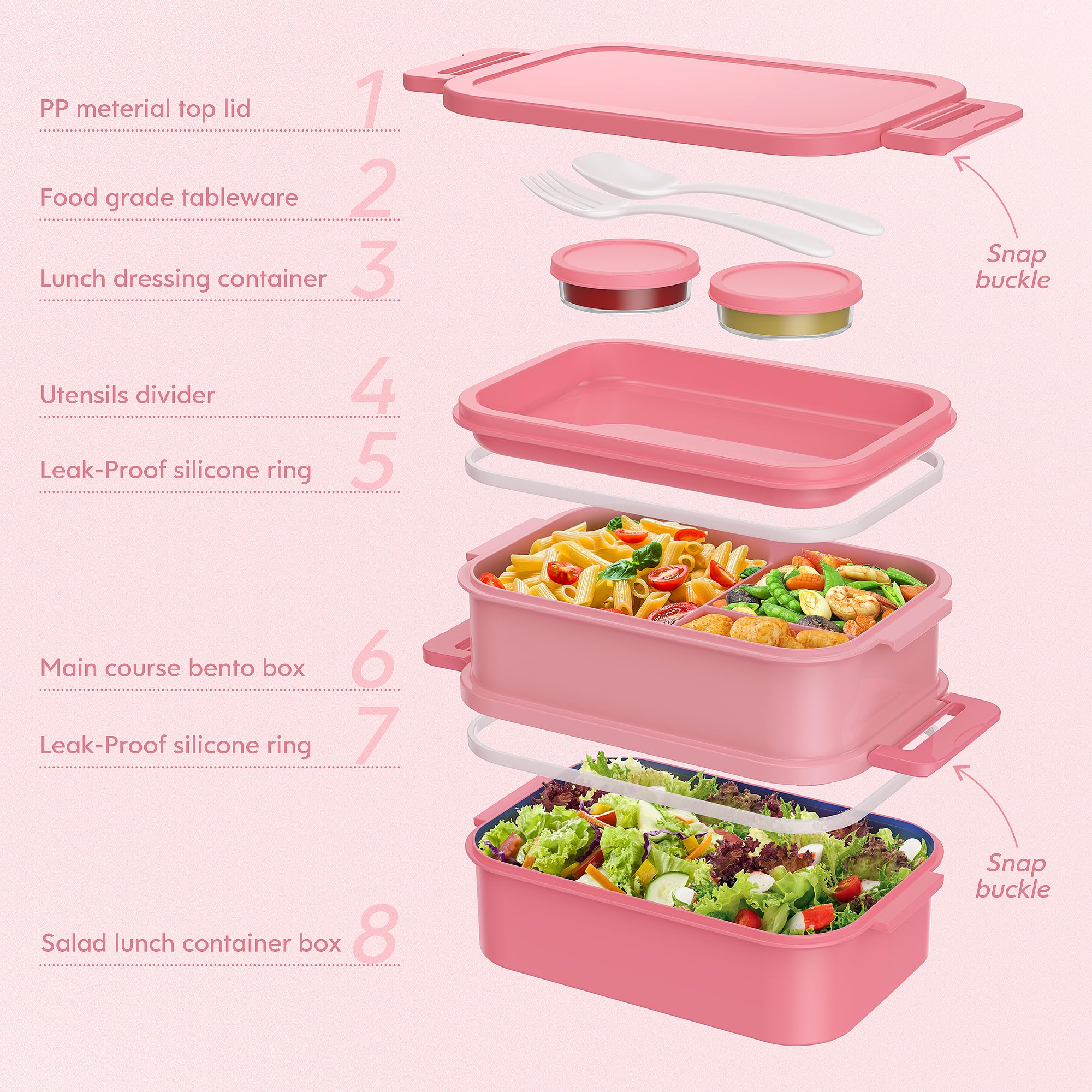 Jelife bento lunch box made with BPA-free materials for everyday safety