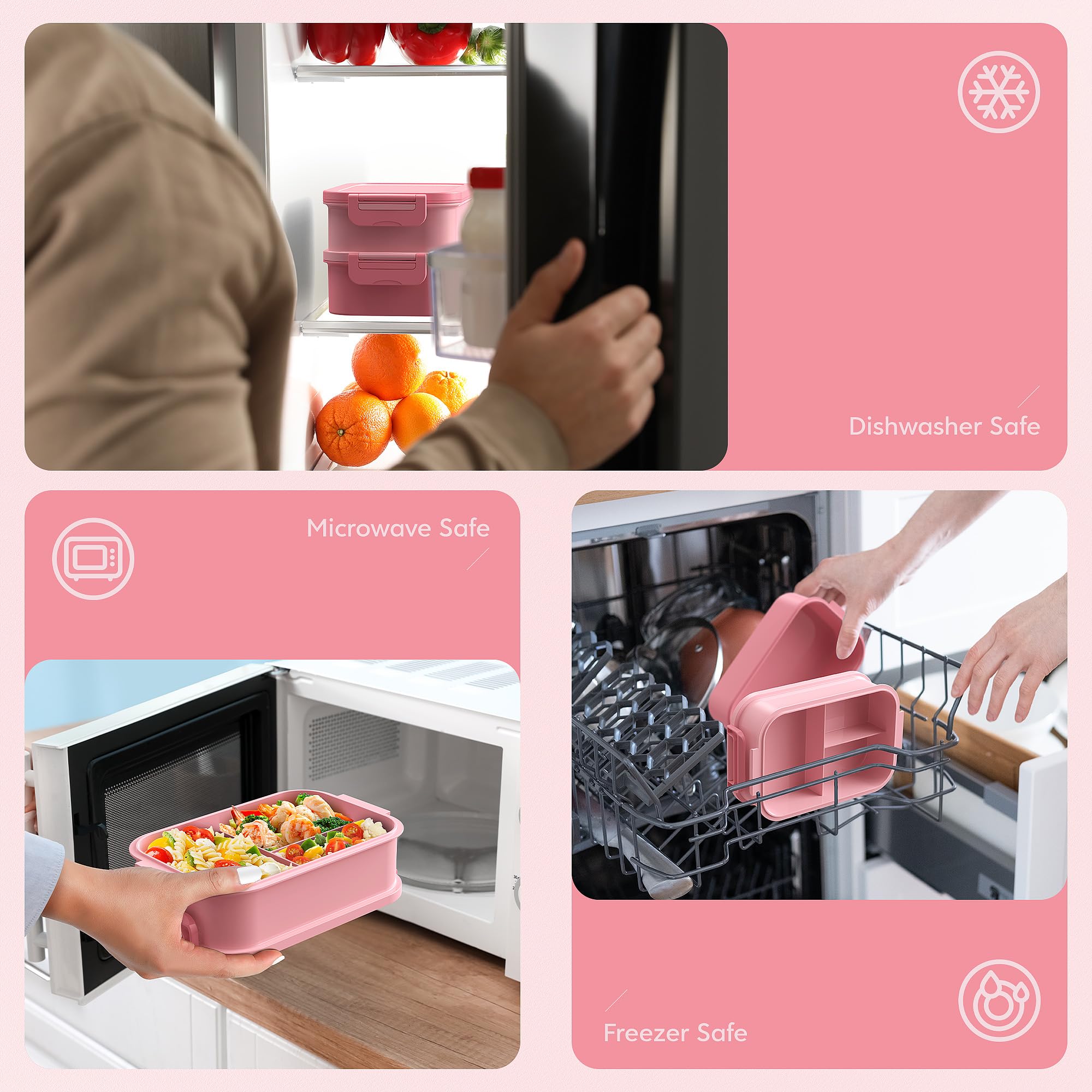 Jelife bento box is microwave and dishwasher safe for convenient cleaning