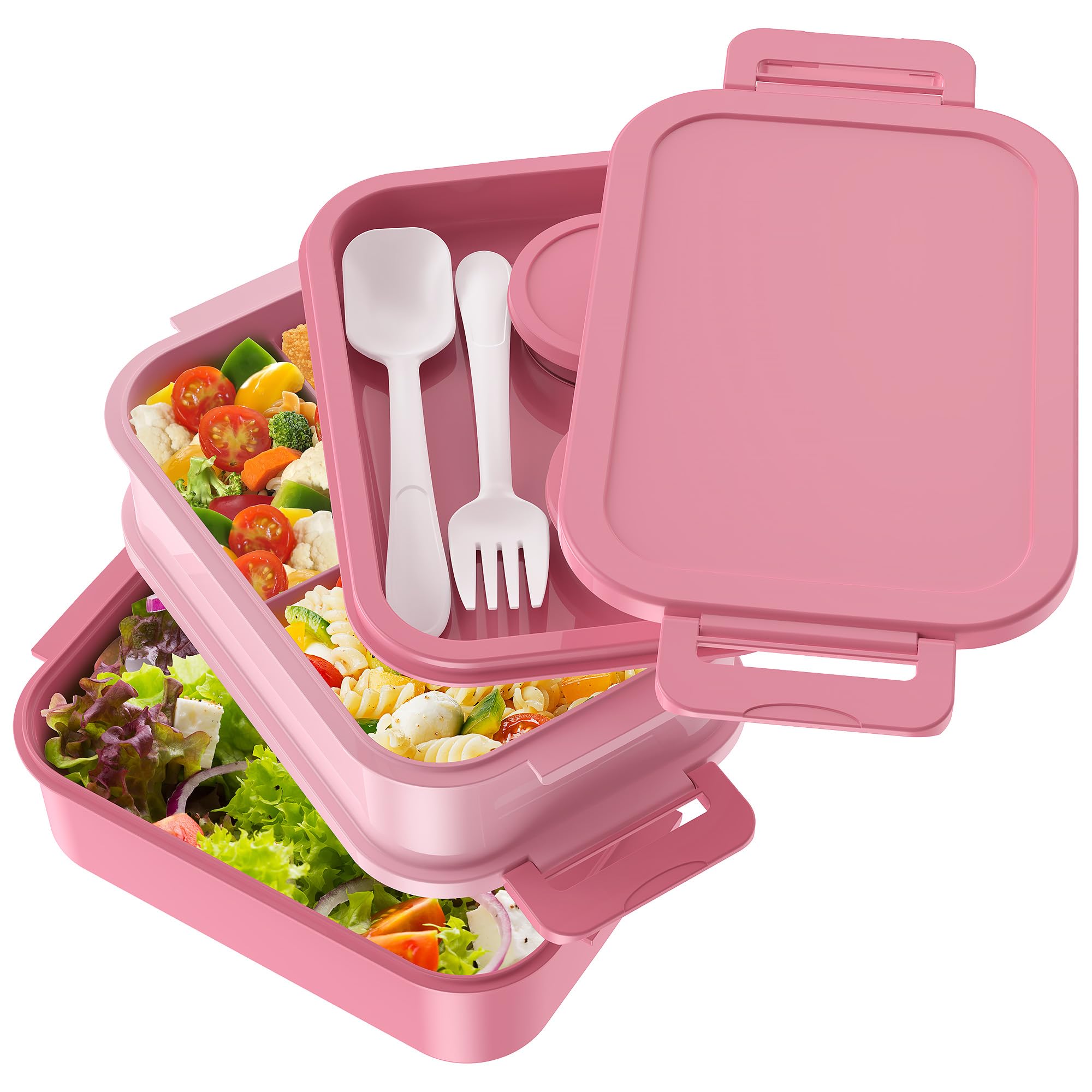 Jelife pink-lid bento lunch box for stylish daily meals