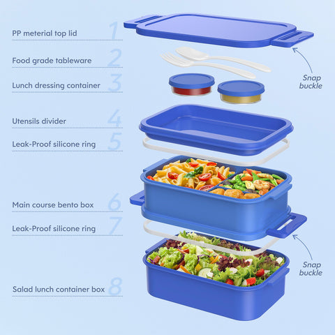 Jelife lunch box with utensils supports convenient on-the-go dining.