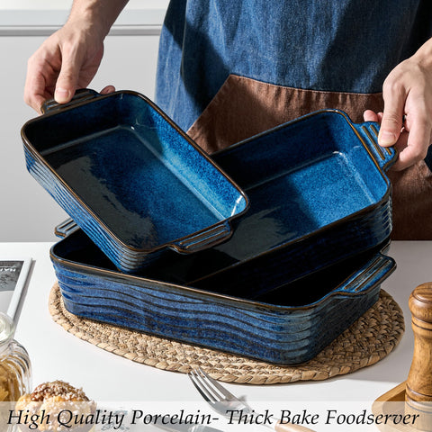 Jemirry multi-use bakeware great for pasta, roasts, and gratins on the table
