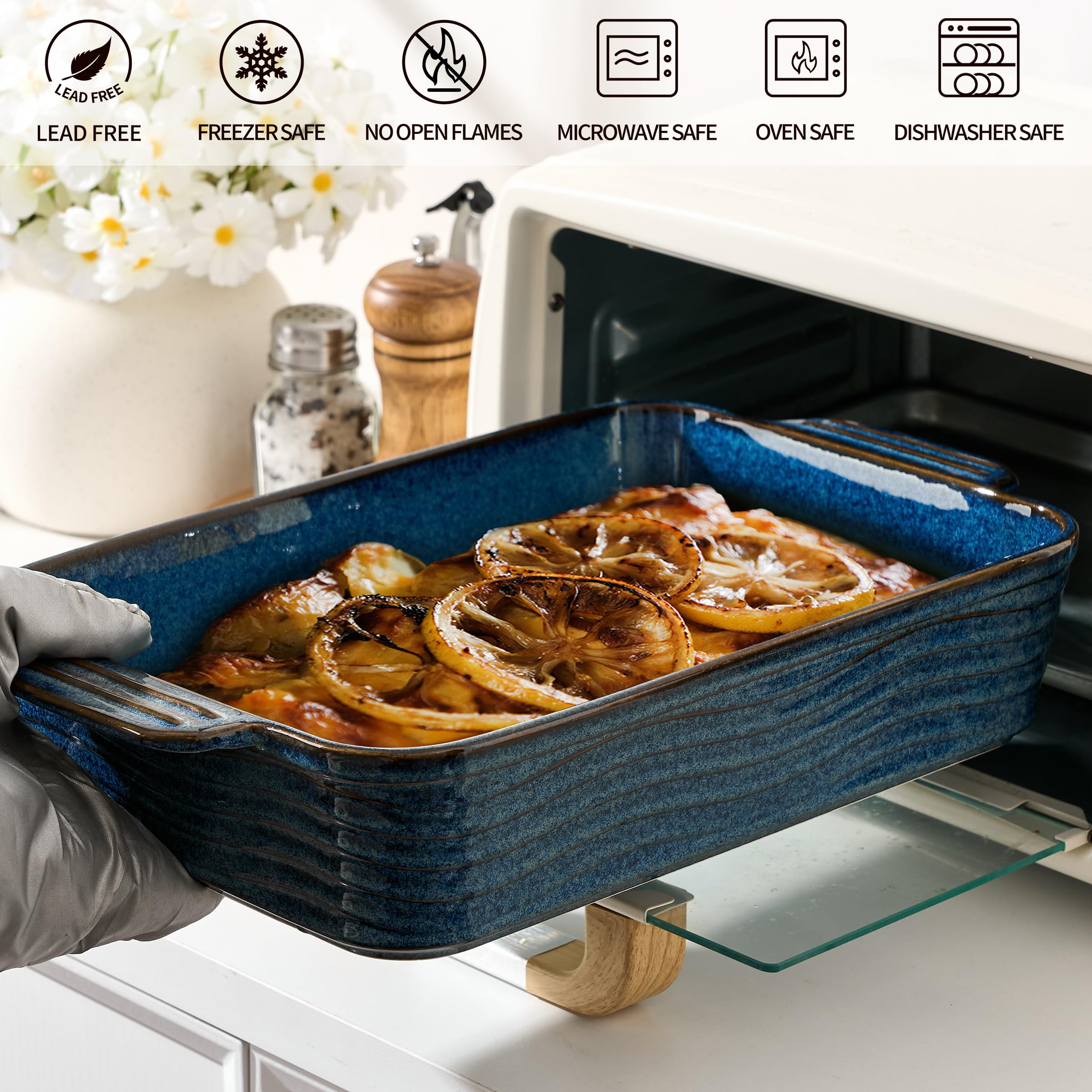 Jemirry reactive blue bakeware with elegant design for everyday dining