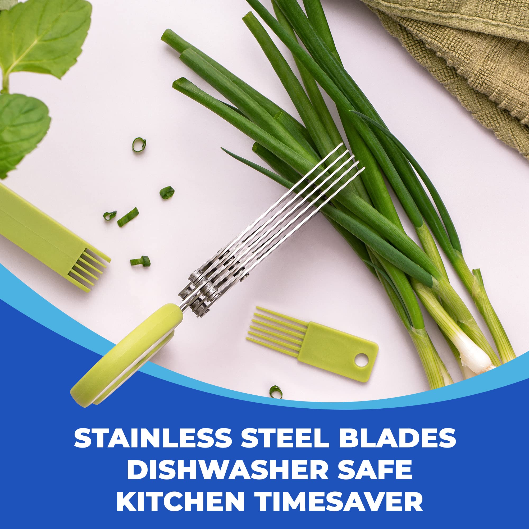 Jenaluca 5 Blade Herb Scissors safety cover protects storage
