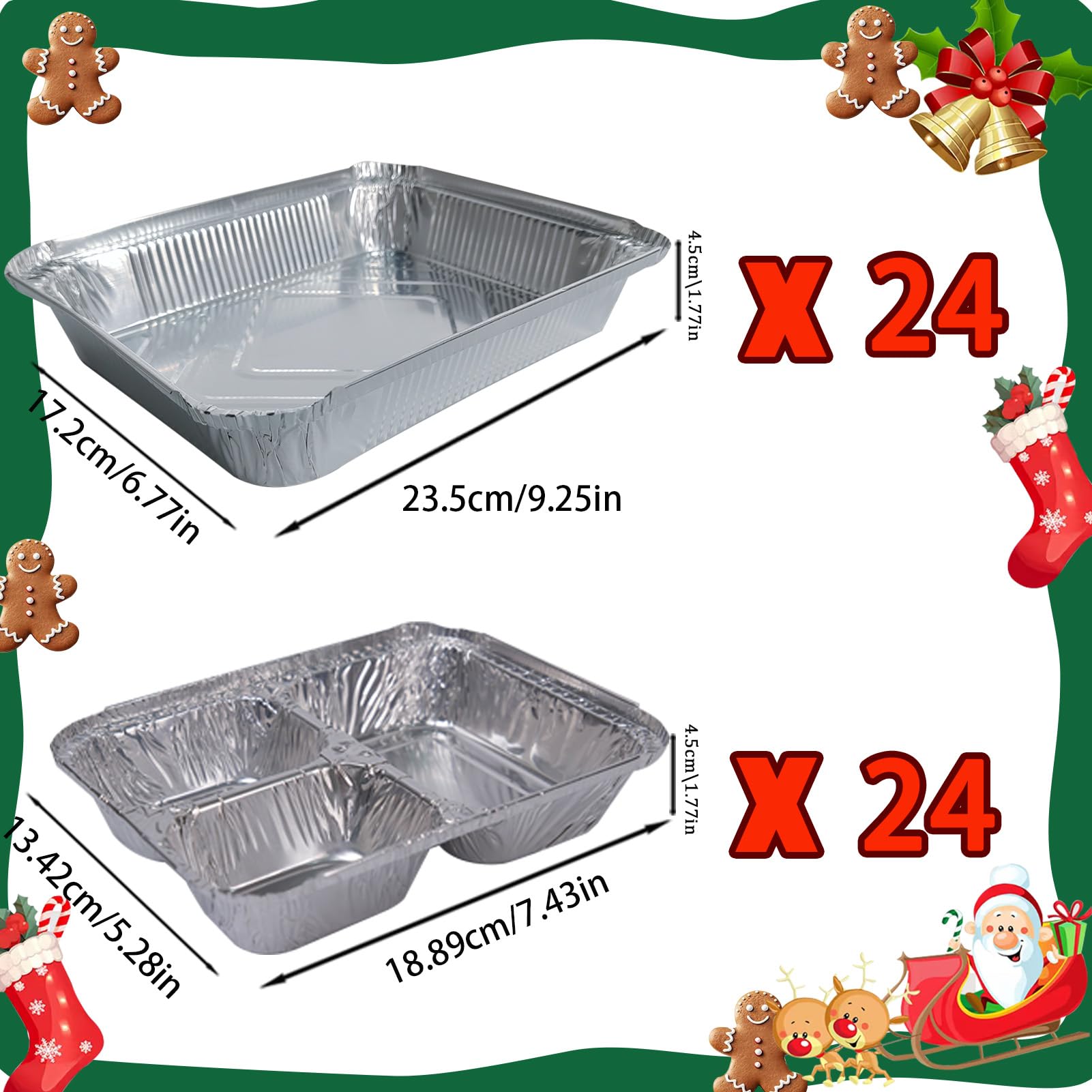 Jengaer Christmas foil containers ready for cookies or small cakes.