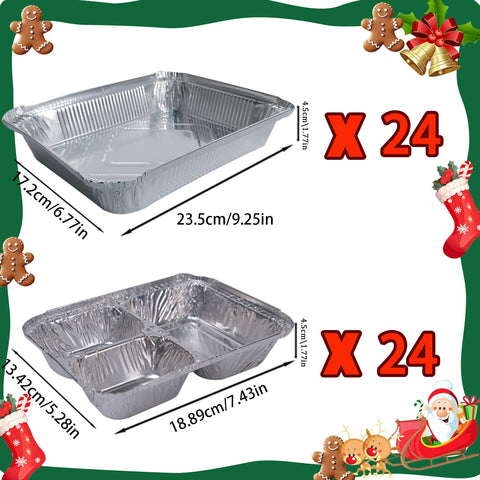 Jengaer Christmas foil containers ready for cookies or small cakes.