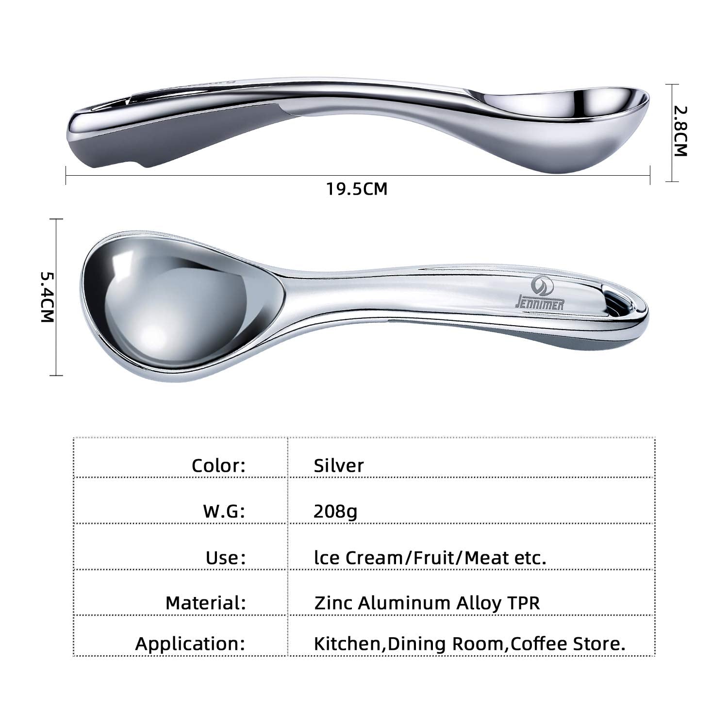 JENNIMER dishwasher-safe metal body highlights easy cleanup.
