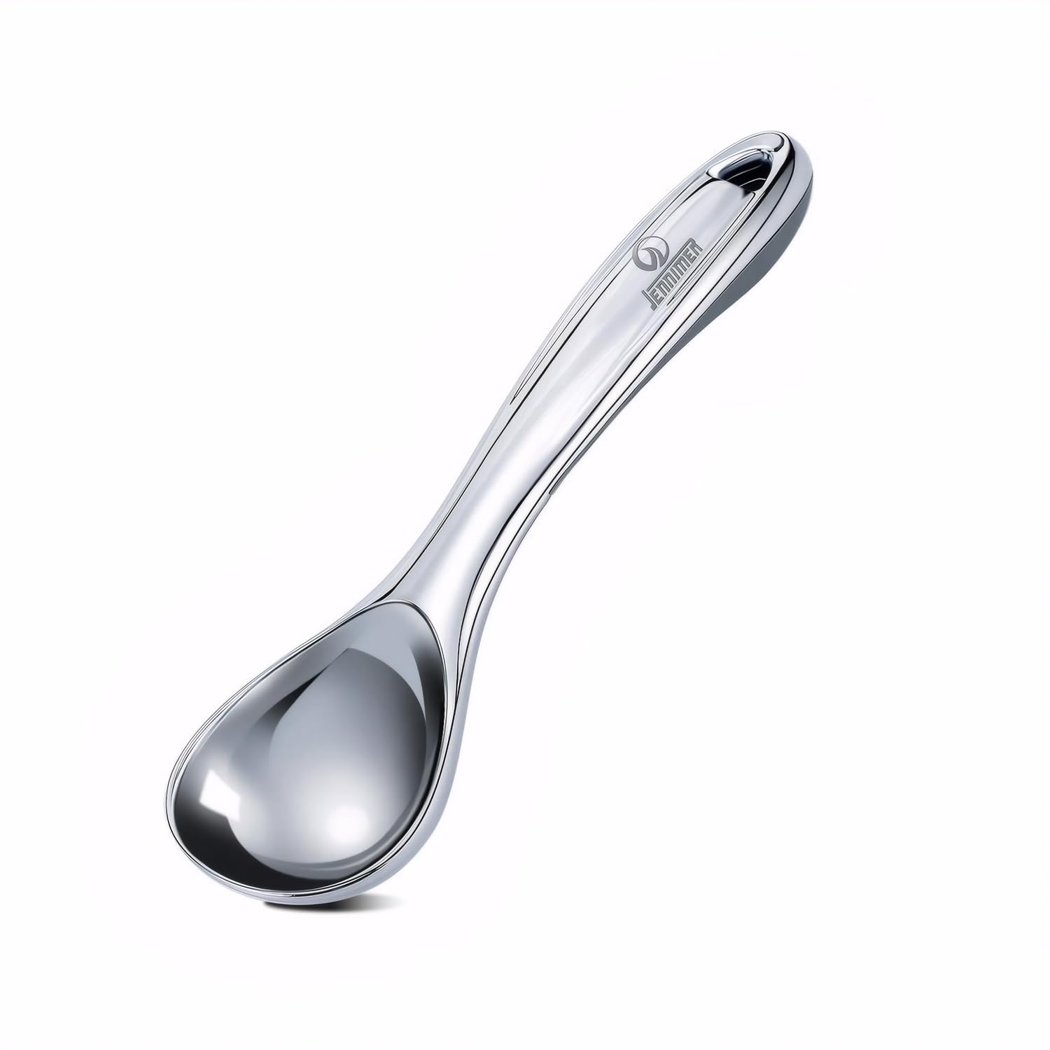 JENNIMER heavy-duty ice cream scoop front view showing sturdy zinc alloy build for commercial use.