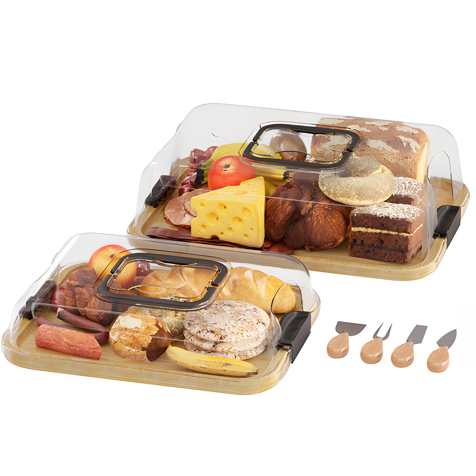 JEPISADI two-pack charcuterie board 14.2 inch with lid for elegant entertaining.