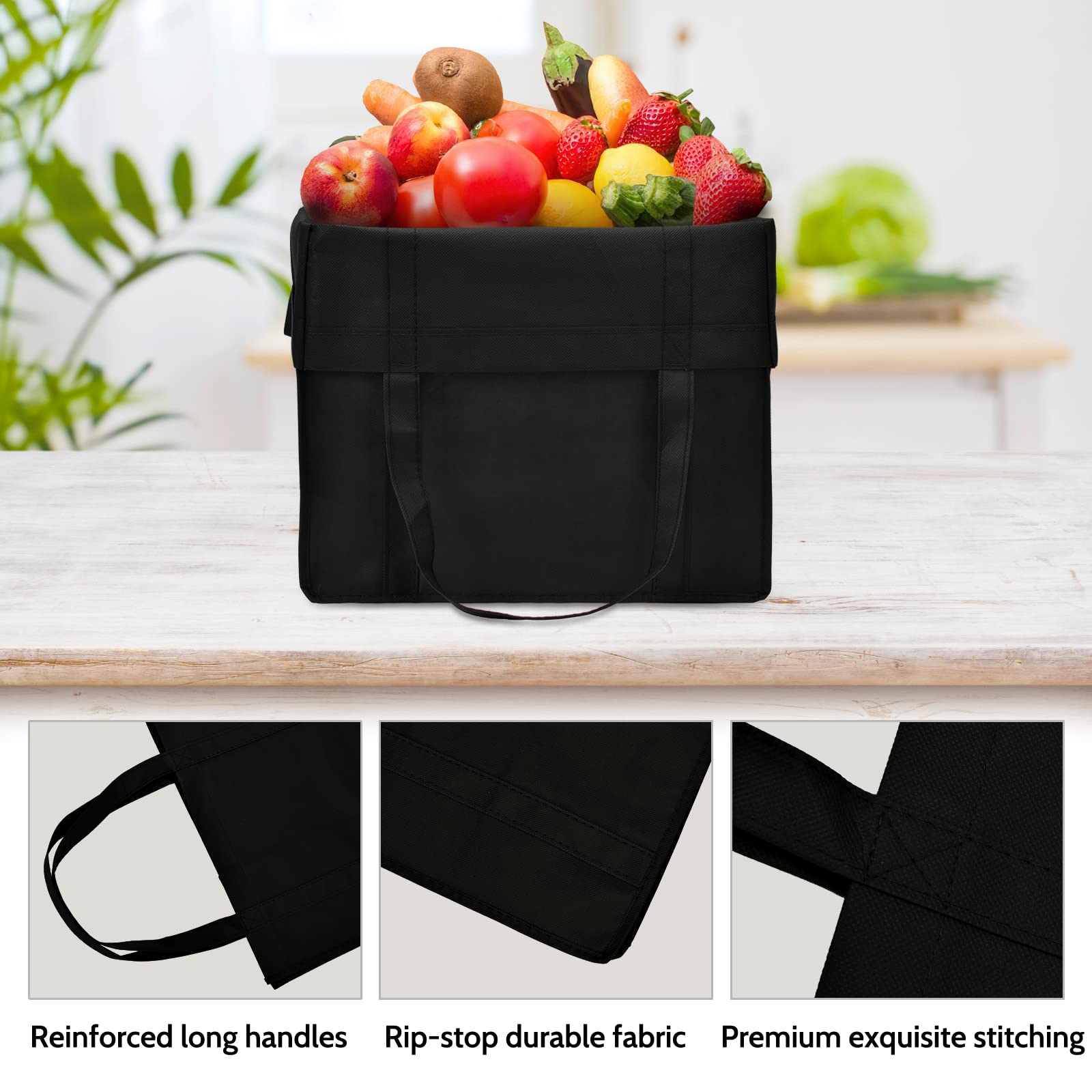 Foldable and washable JERIA tote bags ready for quick cleanup