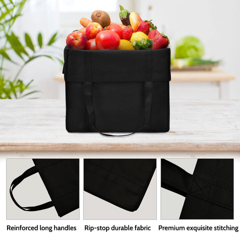 Foldable and washable JERIA tote bags ready for quick cleanup