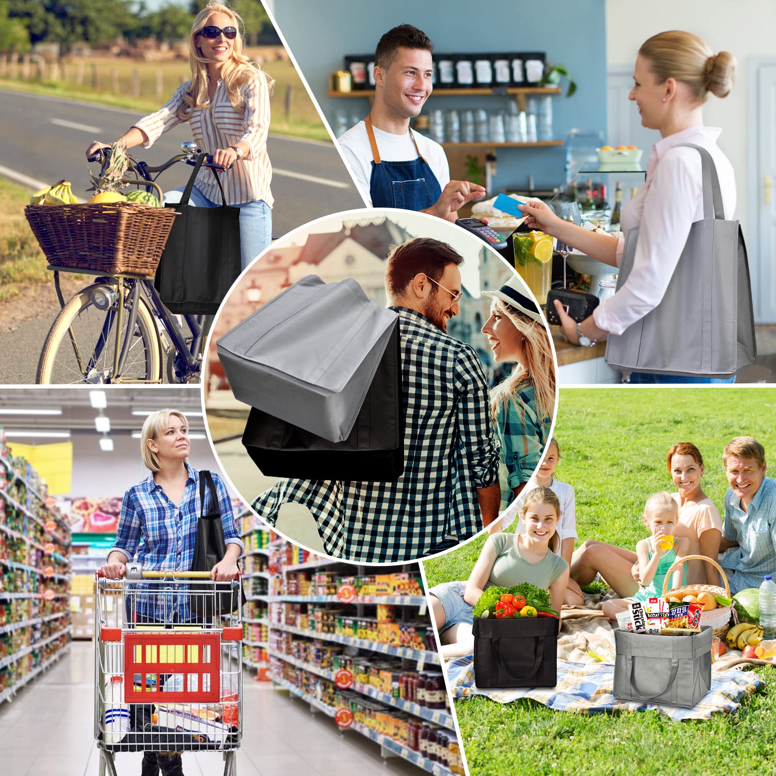JERIA bags used for grocery, gifts, and picnic packing