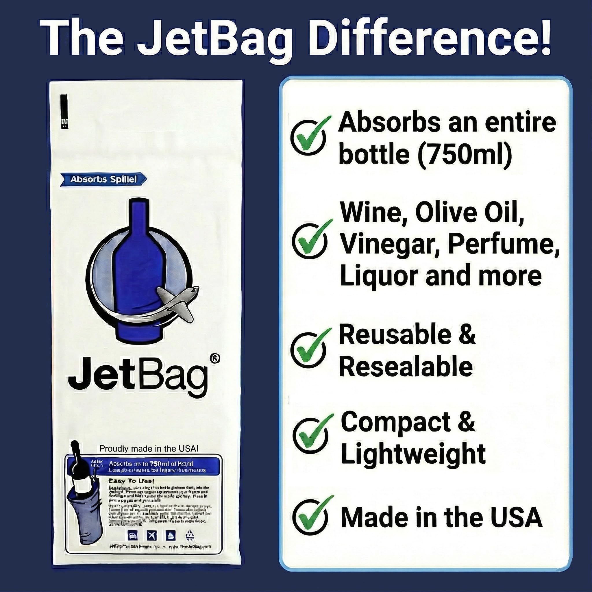 JetBag Bold in-luggage compact design fits easily in suitcases.
