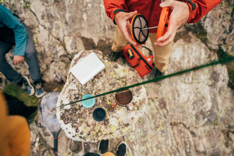 Jetboil silicone ring ensures a secure fit, reducing grounds during plunging