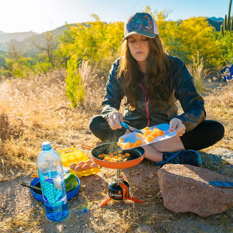 Jetboil Summit Skillet supports versatile backcountry meals.