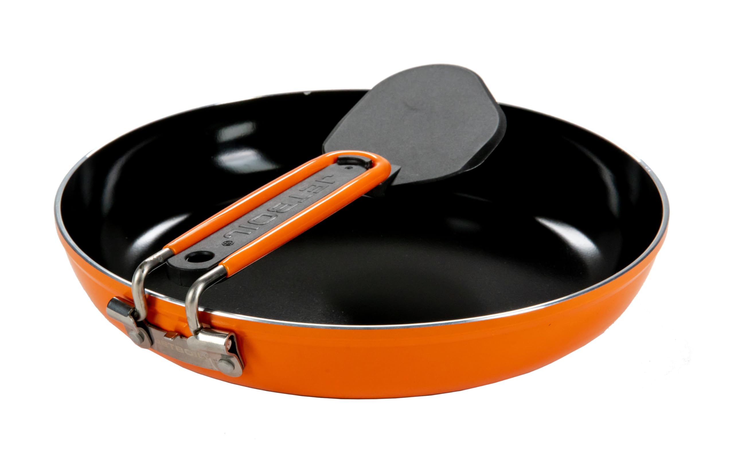 Jetboil Summit Skillet is compatible with regulated Jetboil stoves for secure cooking.