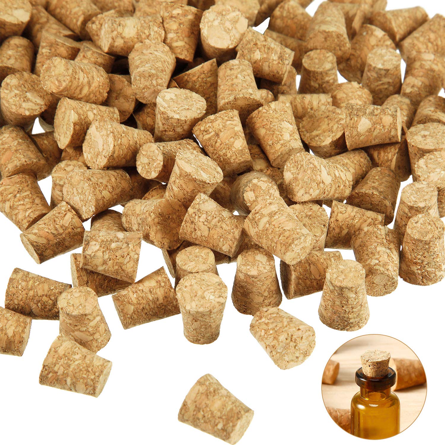 Jetec small cork stoppers close-up for secure sealing and crafts