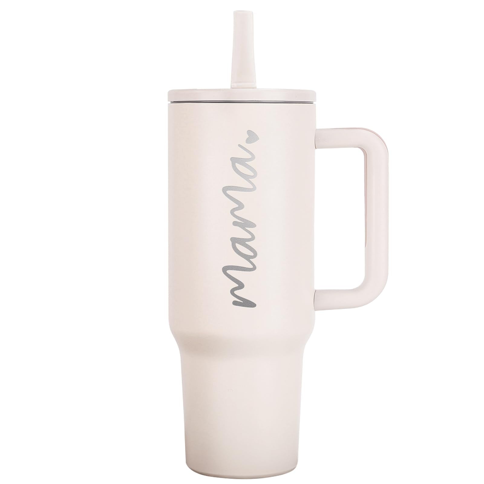 JETIKON Mama Tumbler 40oz with lid and straw for on-the-go sipping.