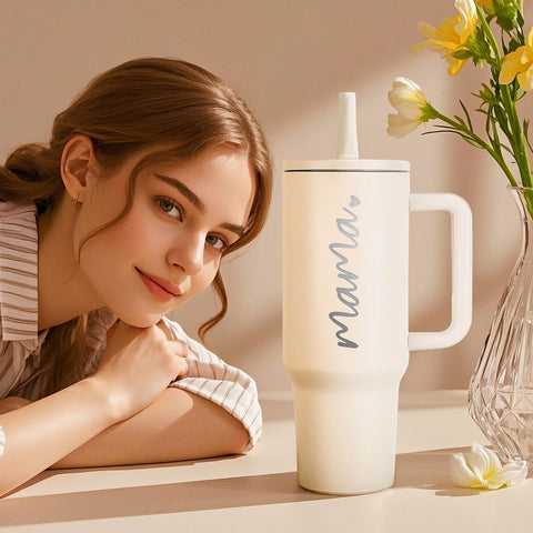 JETIKON Mama Tumbler 40oz white color for a clean, timeless look.