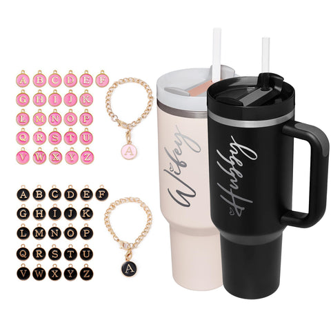 JETIKON Wifey Hubby 40oz tumbler with lids and straw for on-the-go sipping.