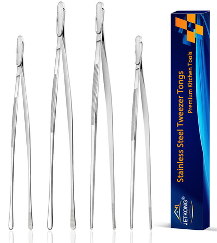 JETKONG 12-inch cooking tweezers for safe food handling during plating