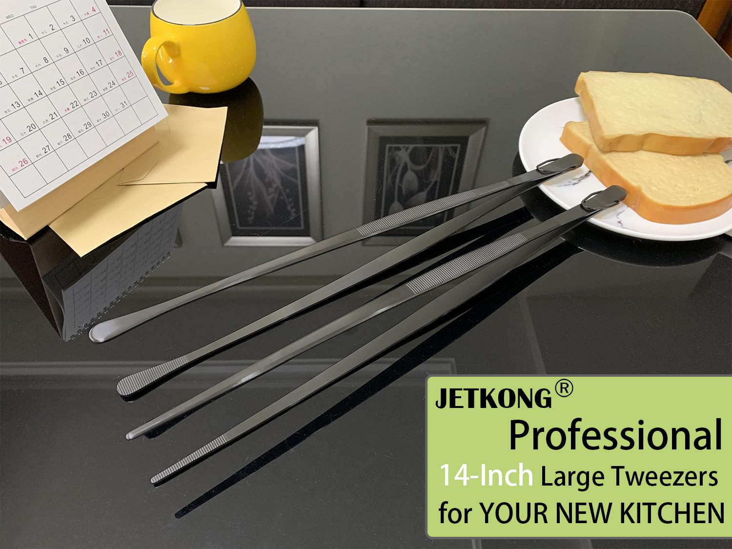 JETKONG 2pc tweezers ideal for cooking, roasting, and serving.
