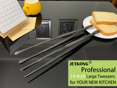 JETKONG 2pc tweezers ideal for cooking, roasting, and serving.