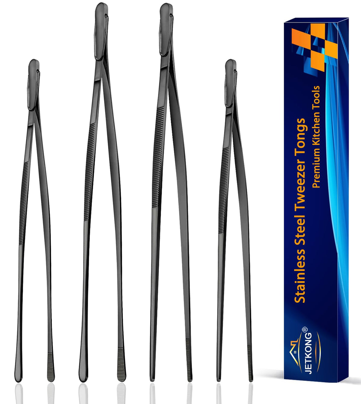 JETKONG 4Pcs set with 12in tweezers for precise plating and safety