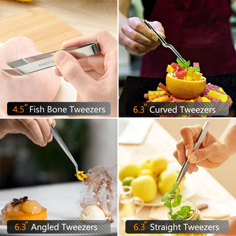 JETKONG cooking tweezers for plating and decorating small foods