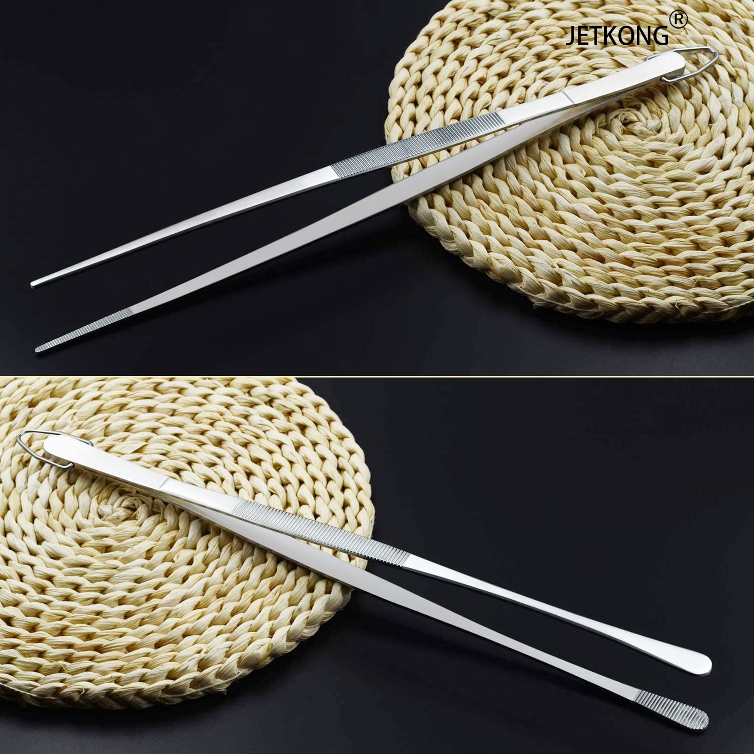 JETKONG durable kitchen tweezers designed to resist rust.