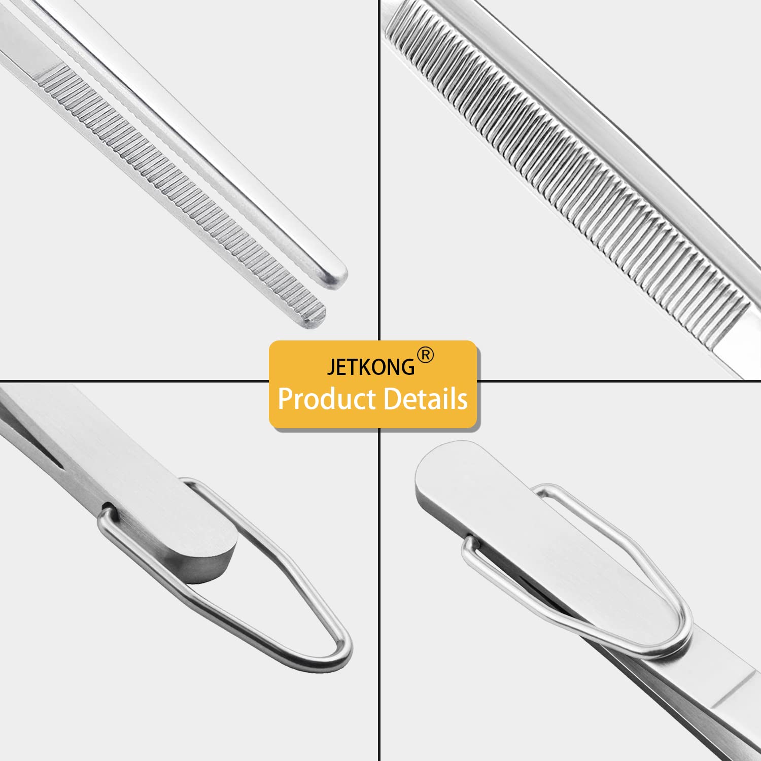 JETKONG 12-inch kitchen tweezers ideal for grilling and lifting.