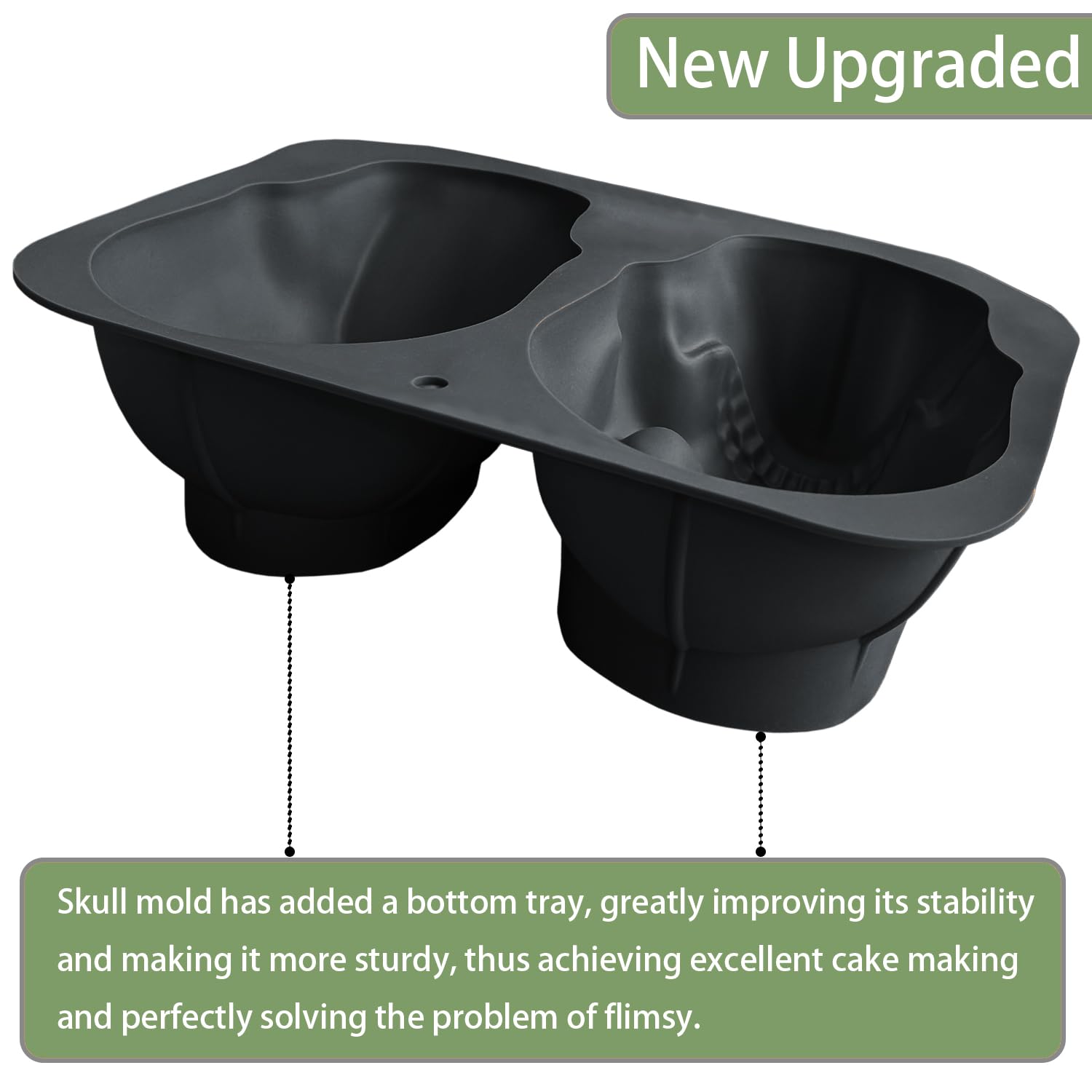 JETKONG haunted skull baking pan displays eerie shape for standout party cakes.