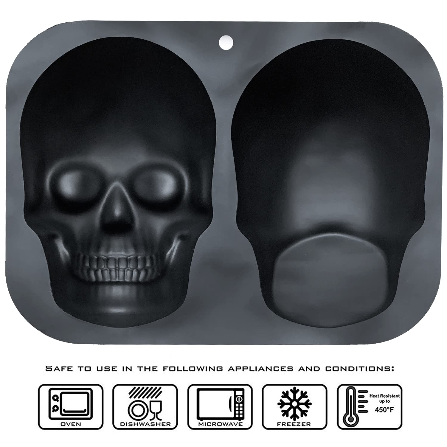 JETKONG skull mold detail teeth highlights precise features for dramatic cake detailing.