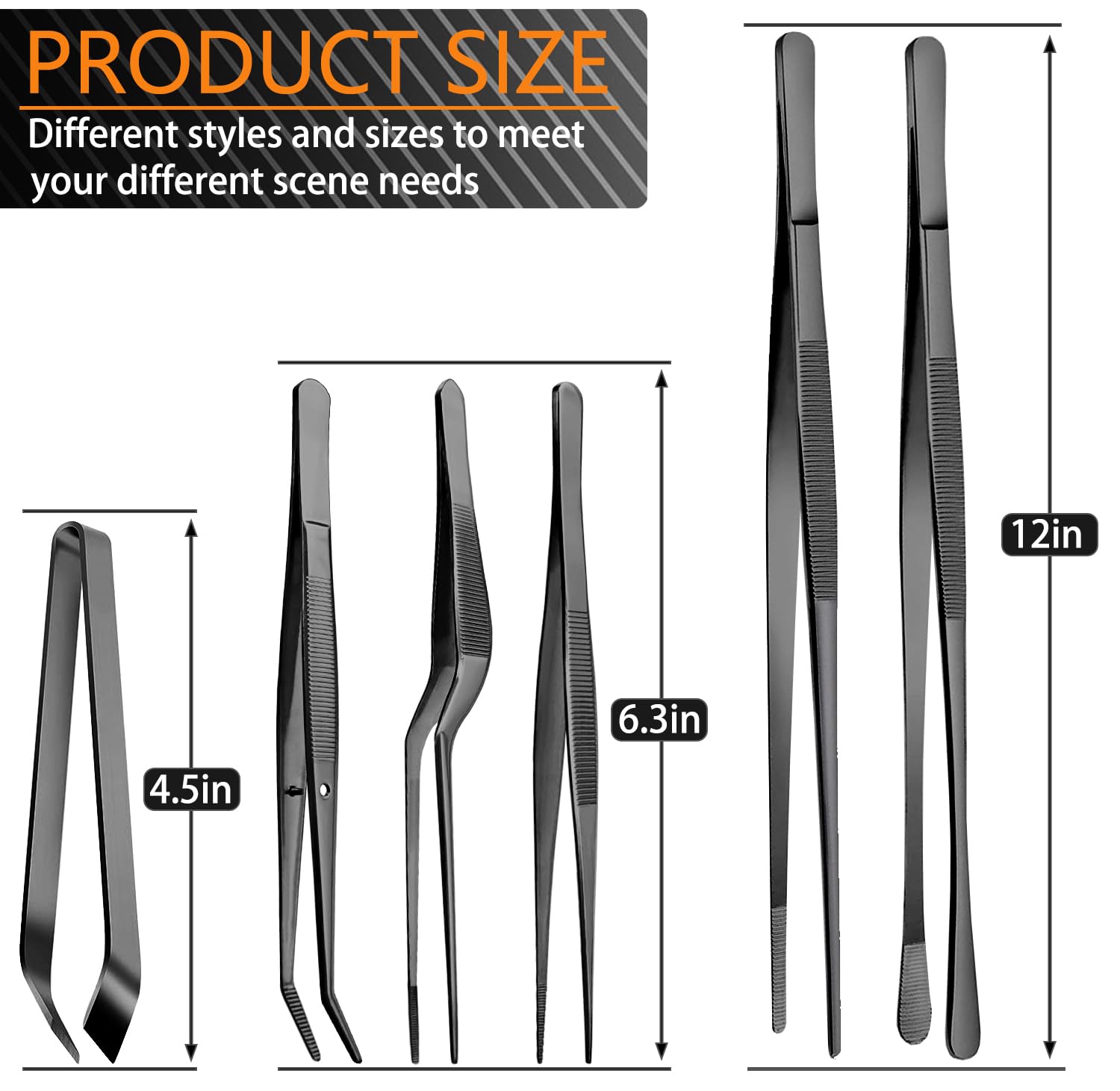 JetKong stainless-steel professional tweezers ensure durability in busy kitchens.