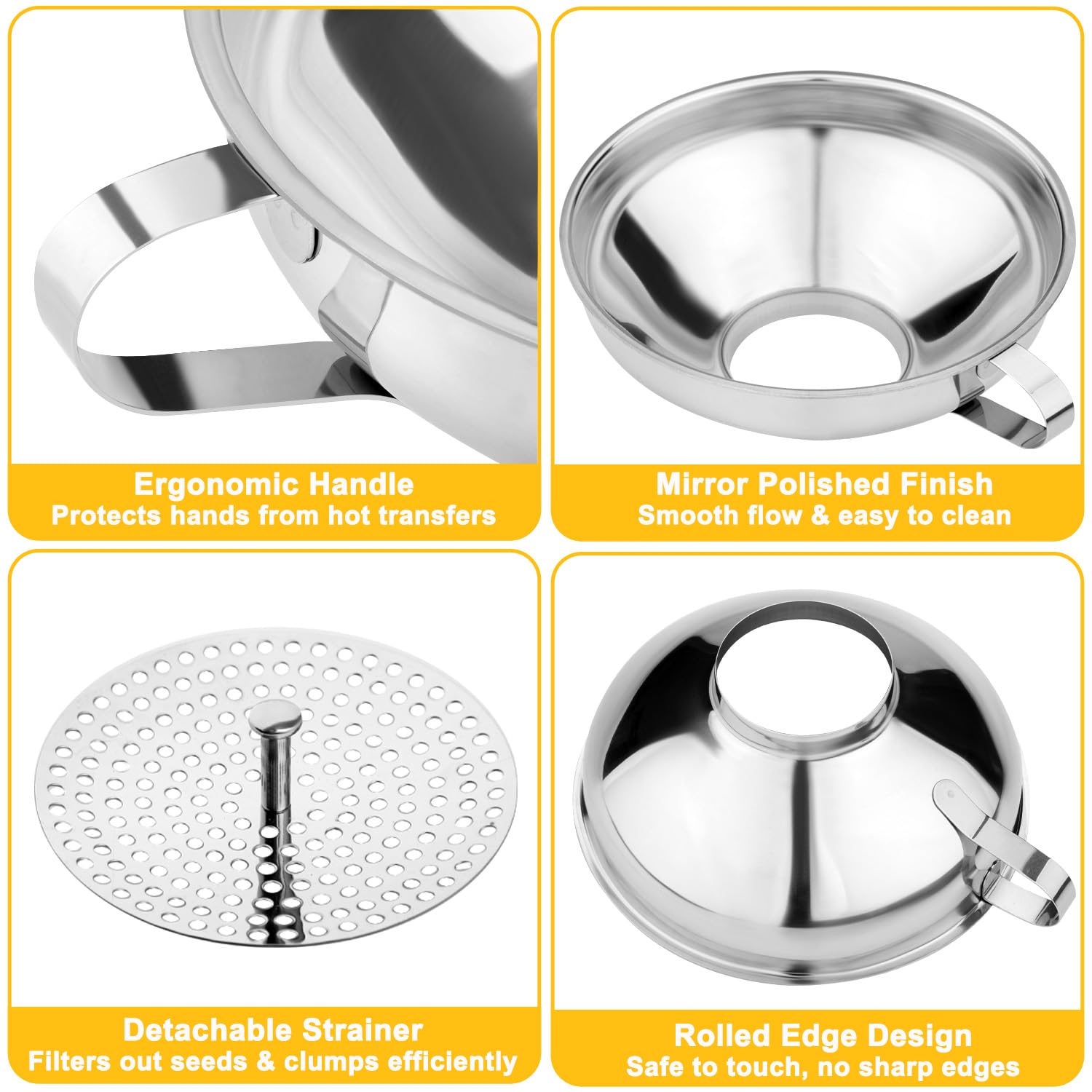 JETONN detachable umbrella strainer filters seeds and pulp for smooth liquids.