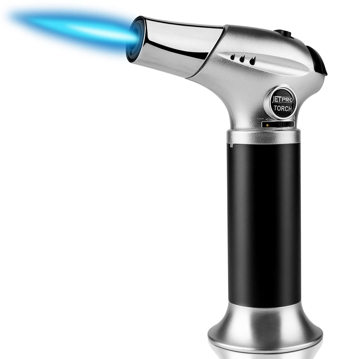 JetPRO butane kitchen torch with safety lock for safe caramelizing and browning