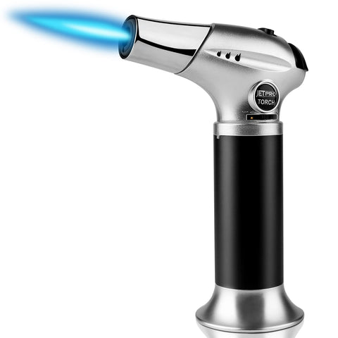 JetPRO butane kitchen torch with safety lock for safe caramelizing and browning