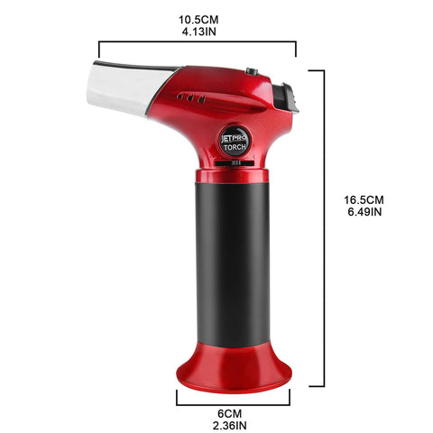 JetPro kitchen torch red stable base reduces tipping during use